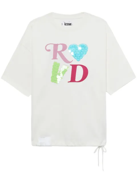 izzue sequin-embellished cotton T-shirt
