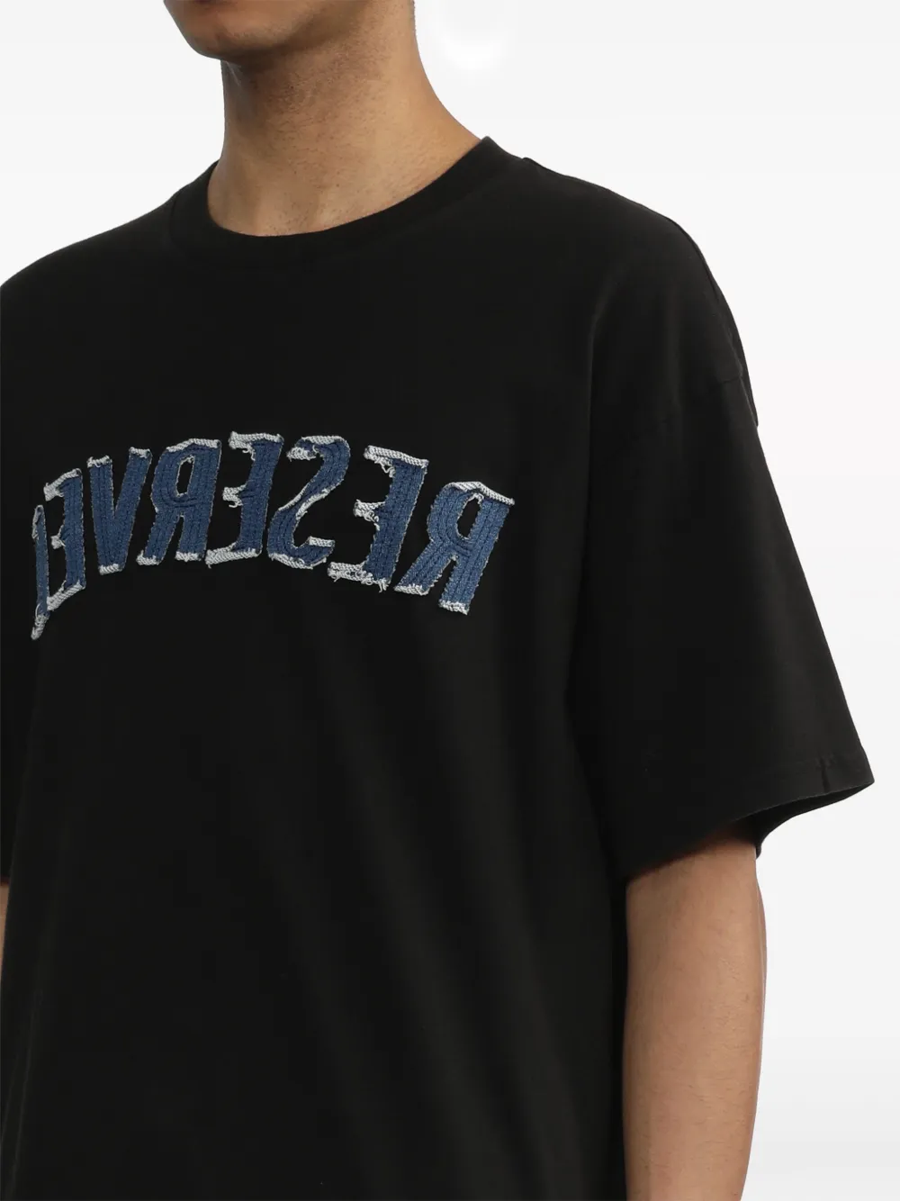 izzue Katoenen T-shirt met applicatie Zwart