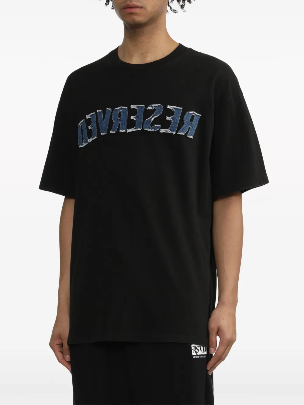 izzue Katoenen T-shirt met applicatie Zwart