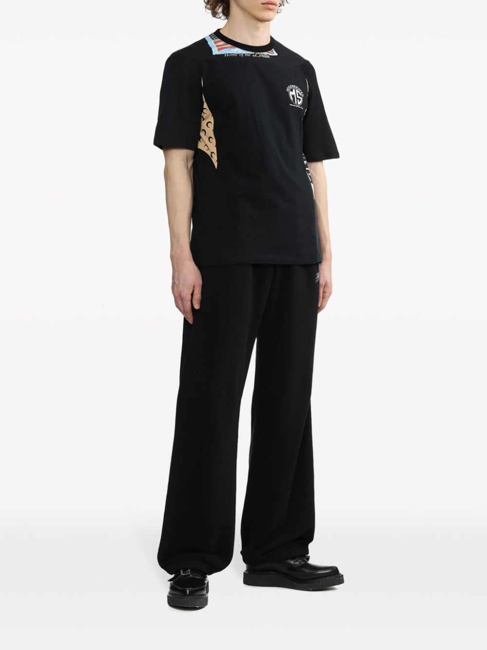 Shop Marine Serre Regenerated Cotton T-shirt In Black