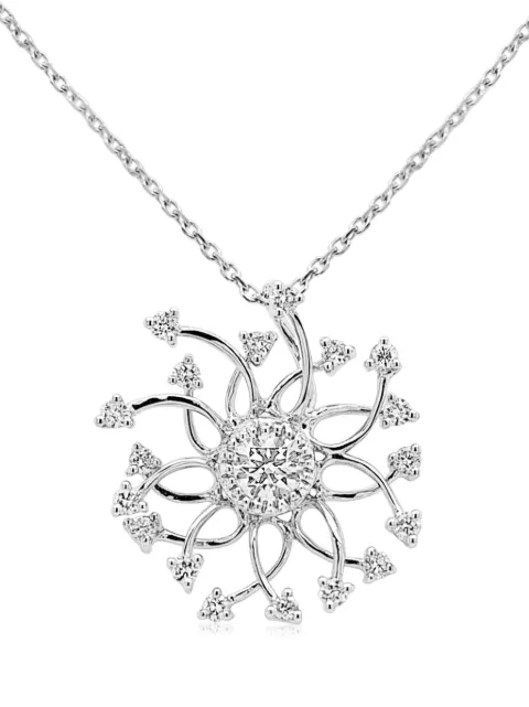 HYT Jewelry قلادة ذهب أبيض عيار 18 بدلاية مرصعة بألماس