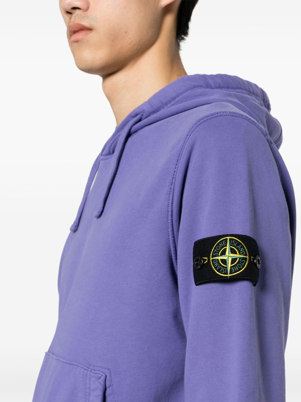 Stone Island Hoodie met Compass-logopatch Paars