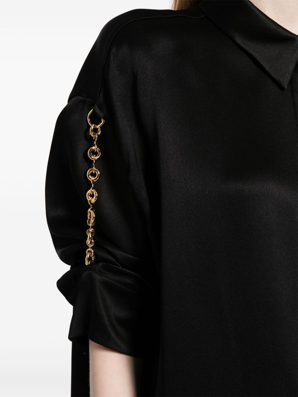 Shop Loewe Short-sleeve Silk Shirt In Black