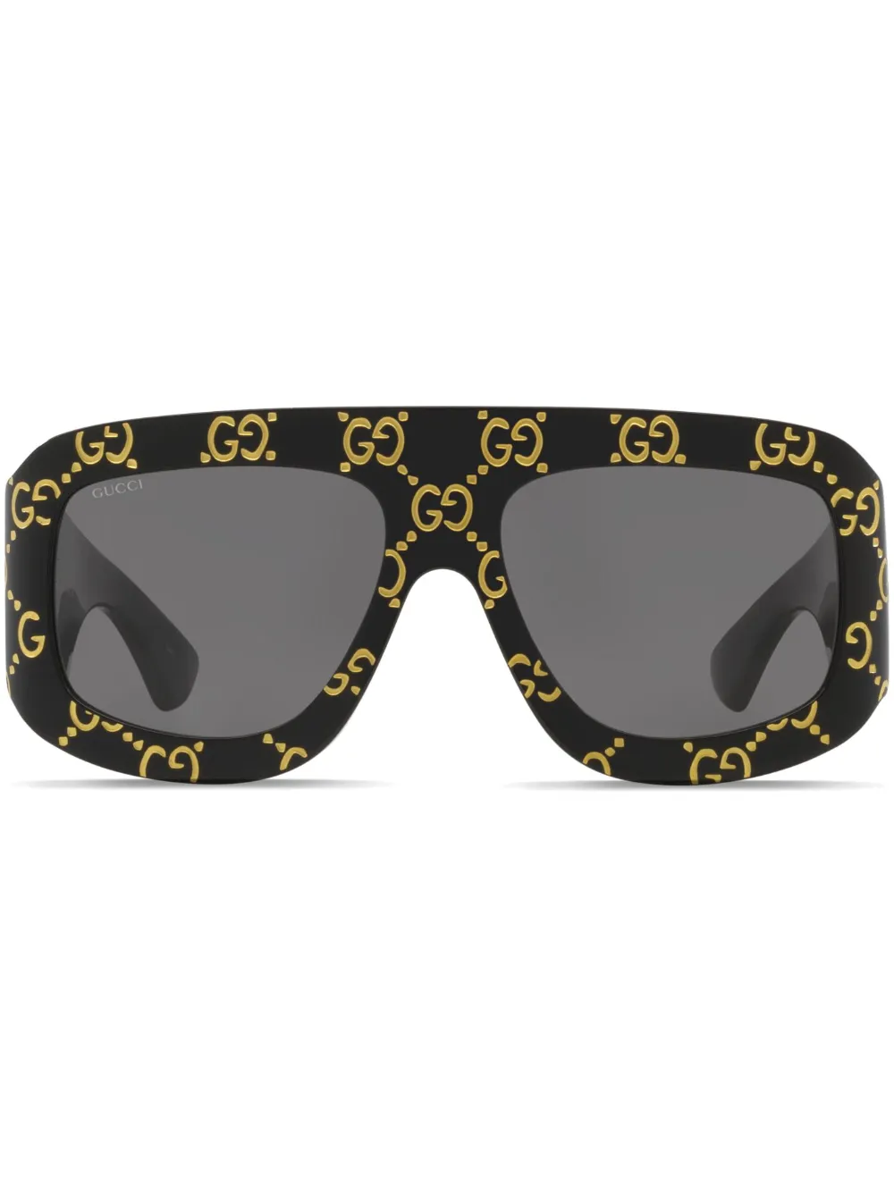 Gucci Gg Monogram Pilot-frame Sunglasses In Black