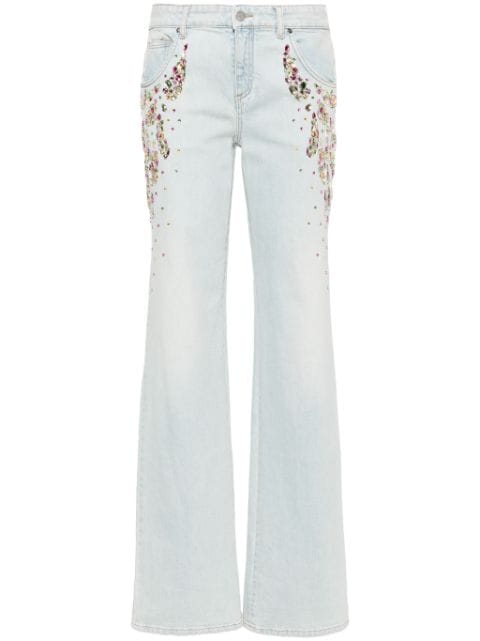 Blumarine crystal-embellished straight-leg jeans