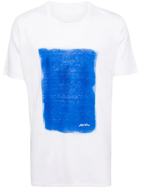 120% Lino paint-print linen T-shirt