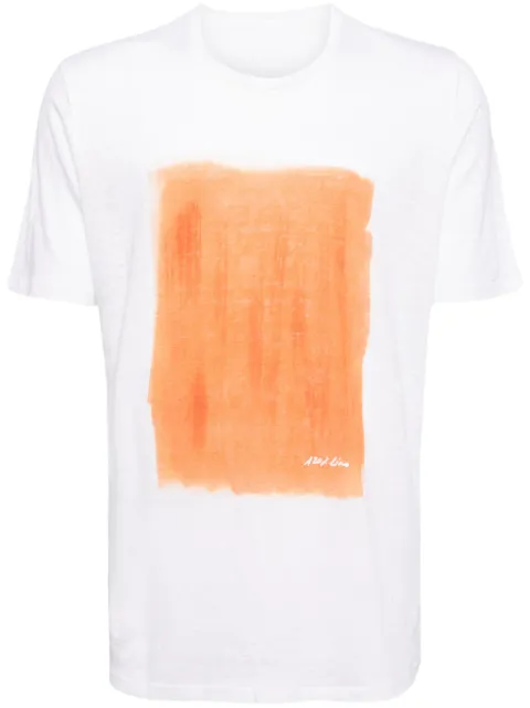 120% Lino paint-print linen T-shirt