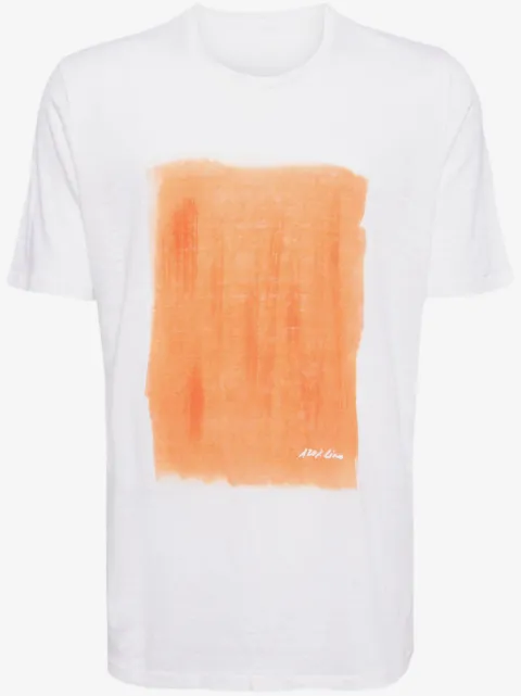 120% Lino playera con estampado de pintura
