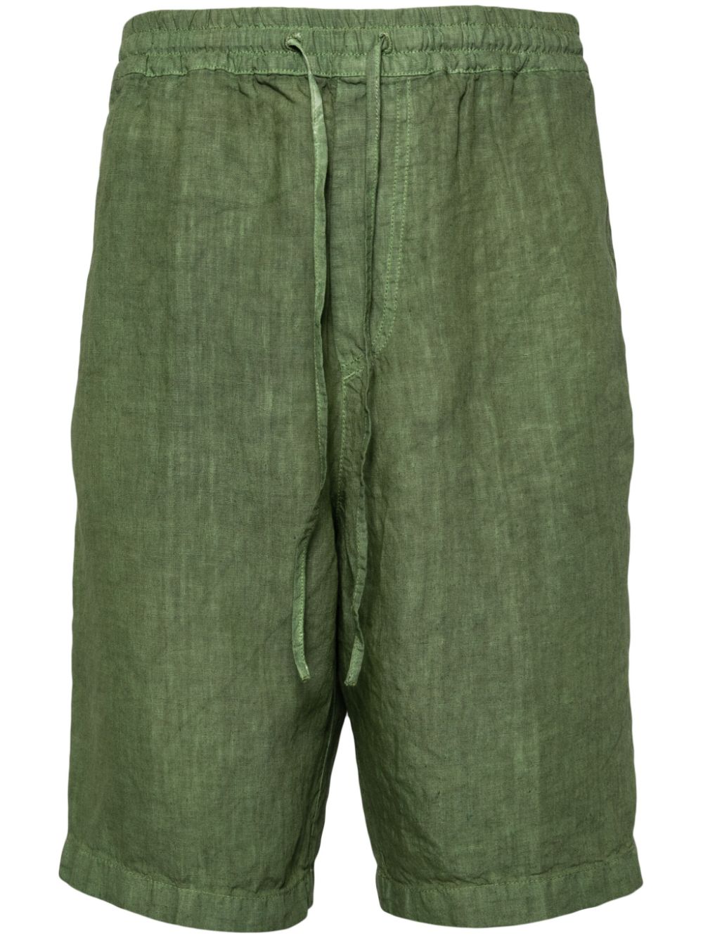 Shop 120% Lino Drawstring Knee-length Shorts In Green