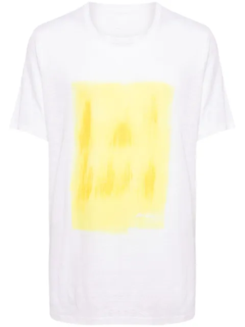 120% Lino paint-print linen T-shirt