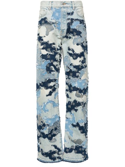 AMIRI Patchwork mid-rise straight-leg jeans