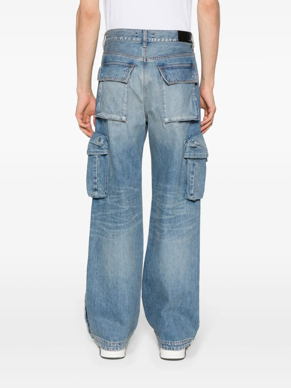 AMIRI Mid waist jeans met wijde pijpen Blauw