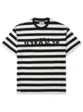 izzue striped reverse-appliqué T-shirt - Black