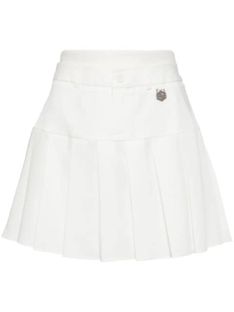 CHOCOOLATE layered-waistband pleated miniskirt