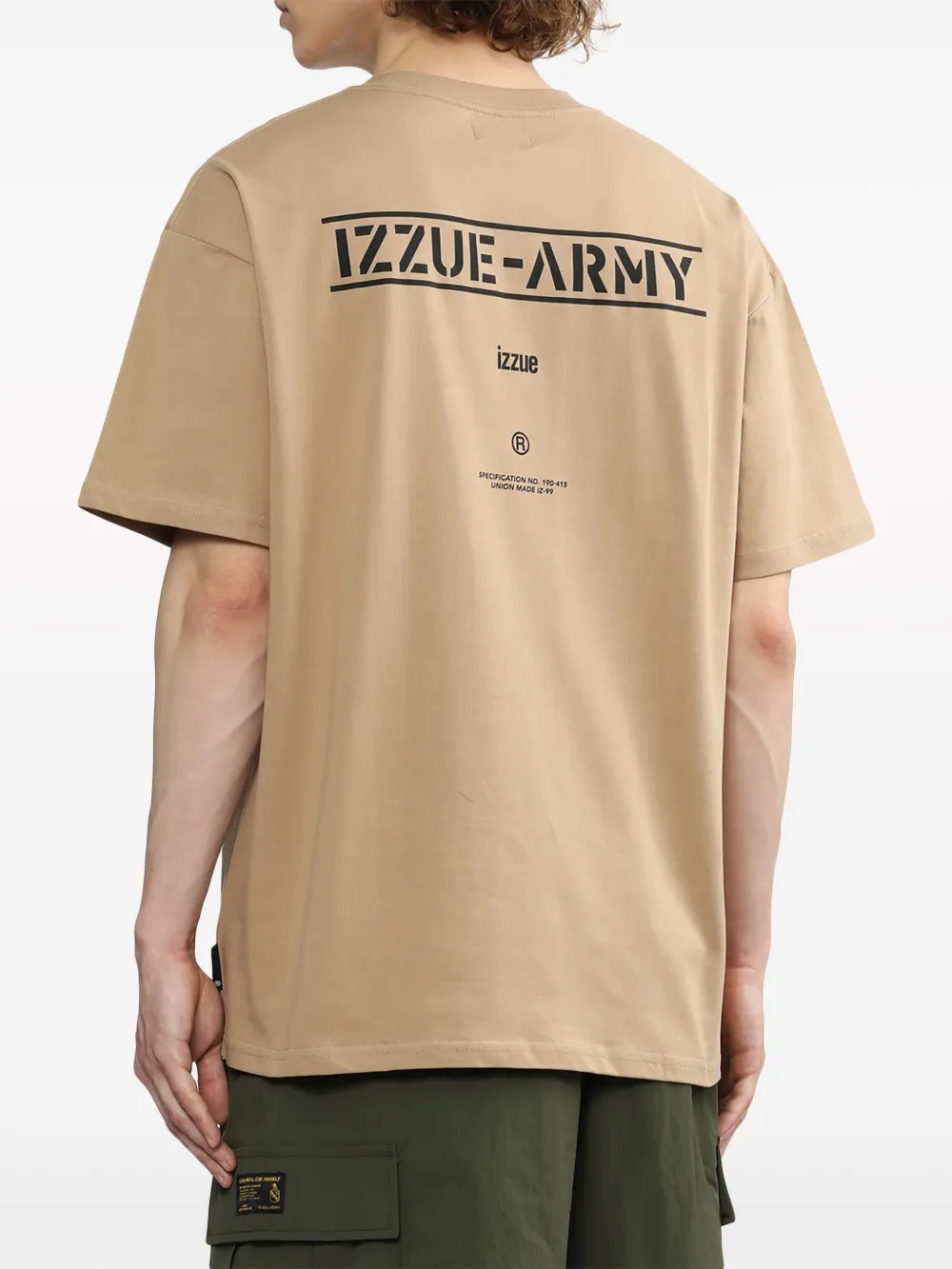 izzue T-shirt met logoprint Beige