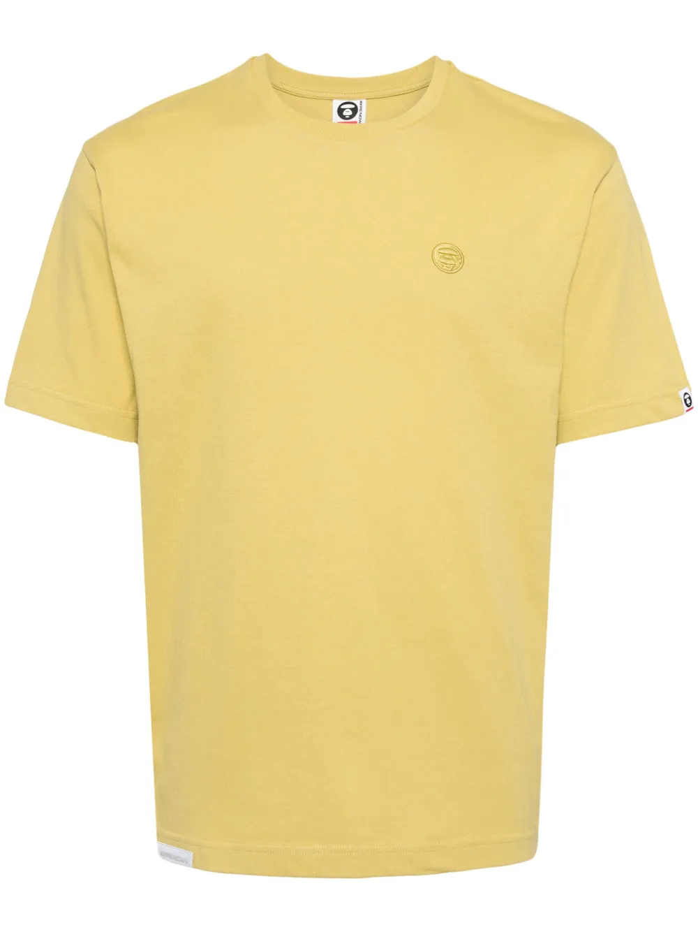 Aape By A Bathing Ape Logo-embroidered Cotton T-shirt In Yellow