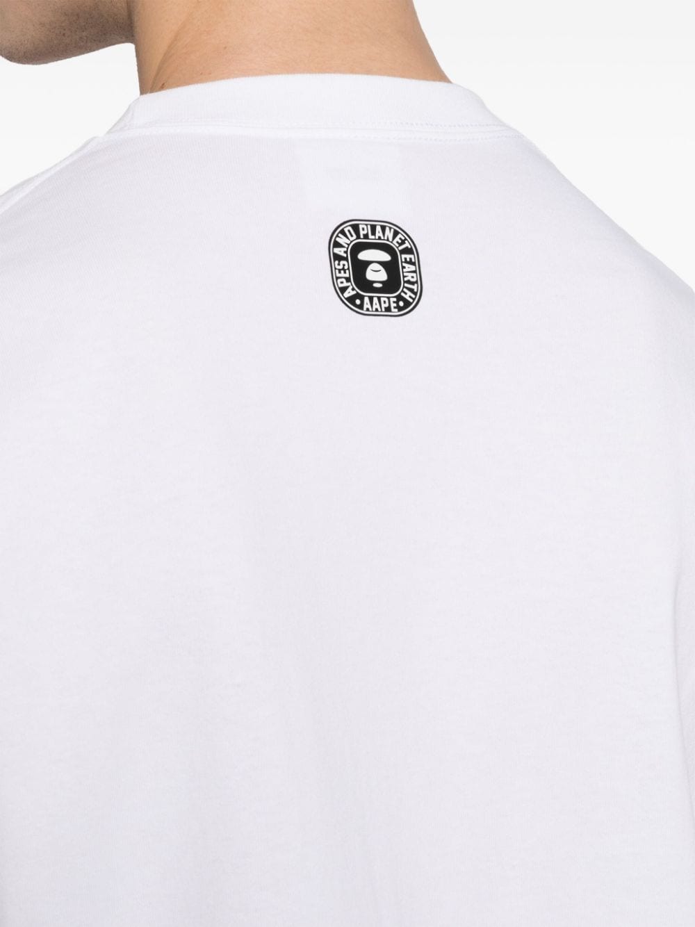 Shop Aape By A Bathing Ape Logo-print Cotton T-shirt In Weiss