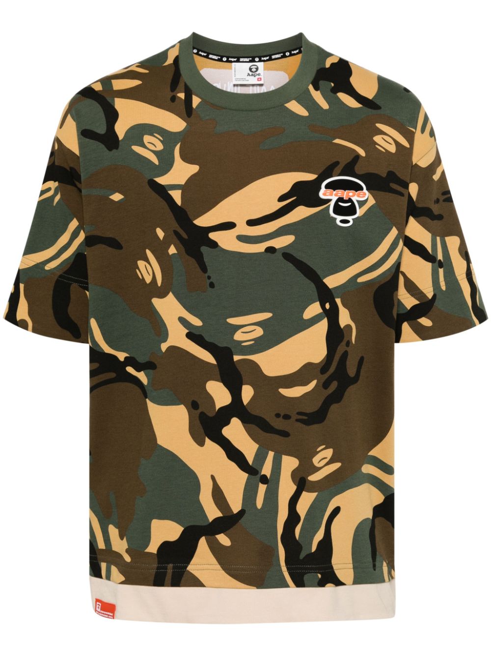 AAPE BY *A BATHING APE Katoenen T-shirt met camouflageprint Groen