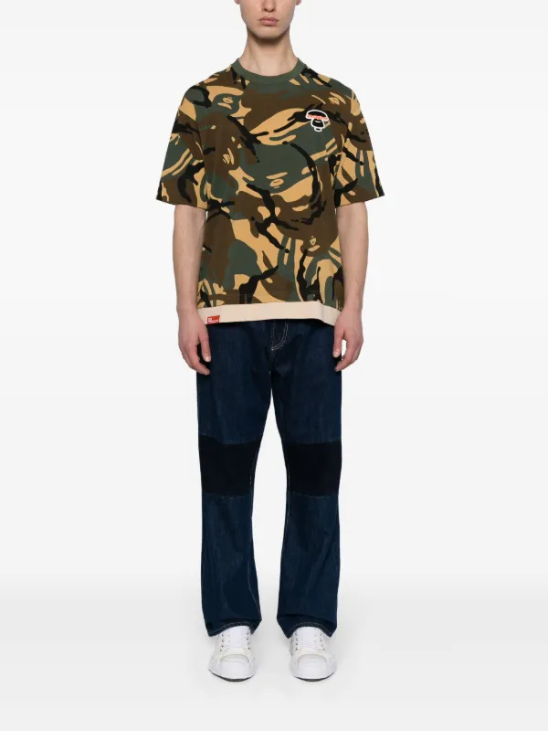 AAPE BY *A BATHING APE® カモフラージュ Tシャツ | グリーン