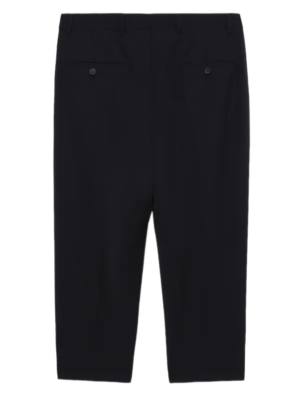 【関税込】Rick Owensリックオウエンス クロップドパンツ ウール Rick Owens ウール クロップドパンツ | ブラック | FARFETCH JP