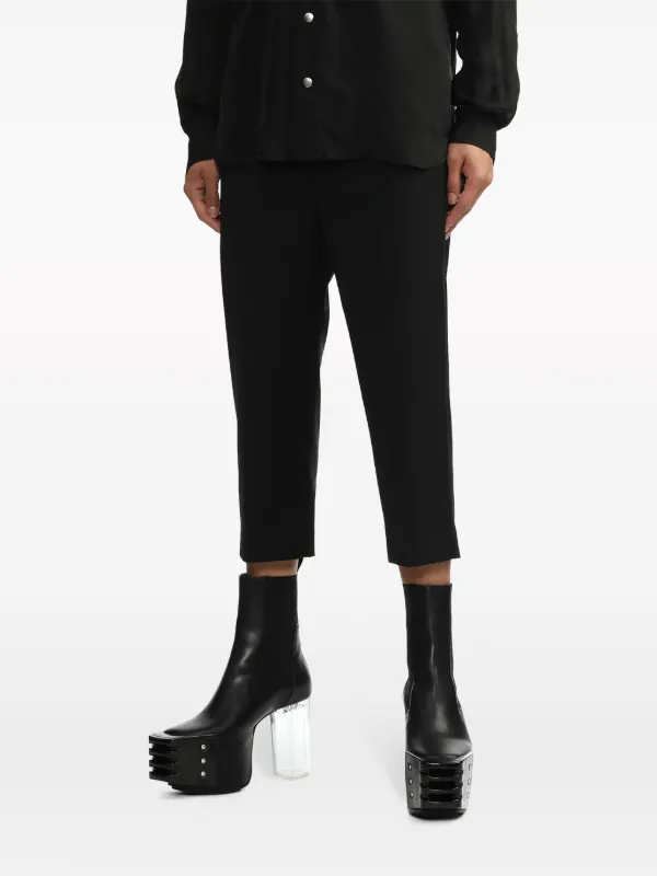 Rick Owens ウール クロップドパンツ | ブラック | FARFETCH JP