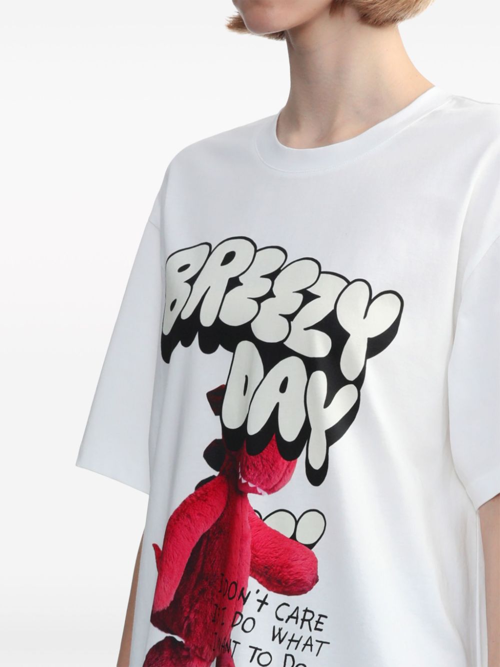 Shop Sjyp Graphic-print Cotton T-shirt In White