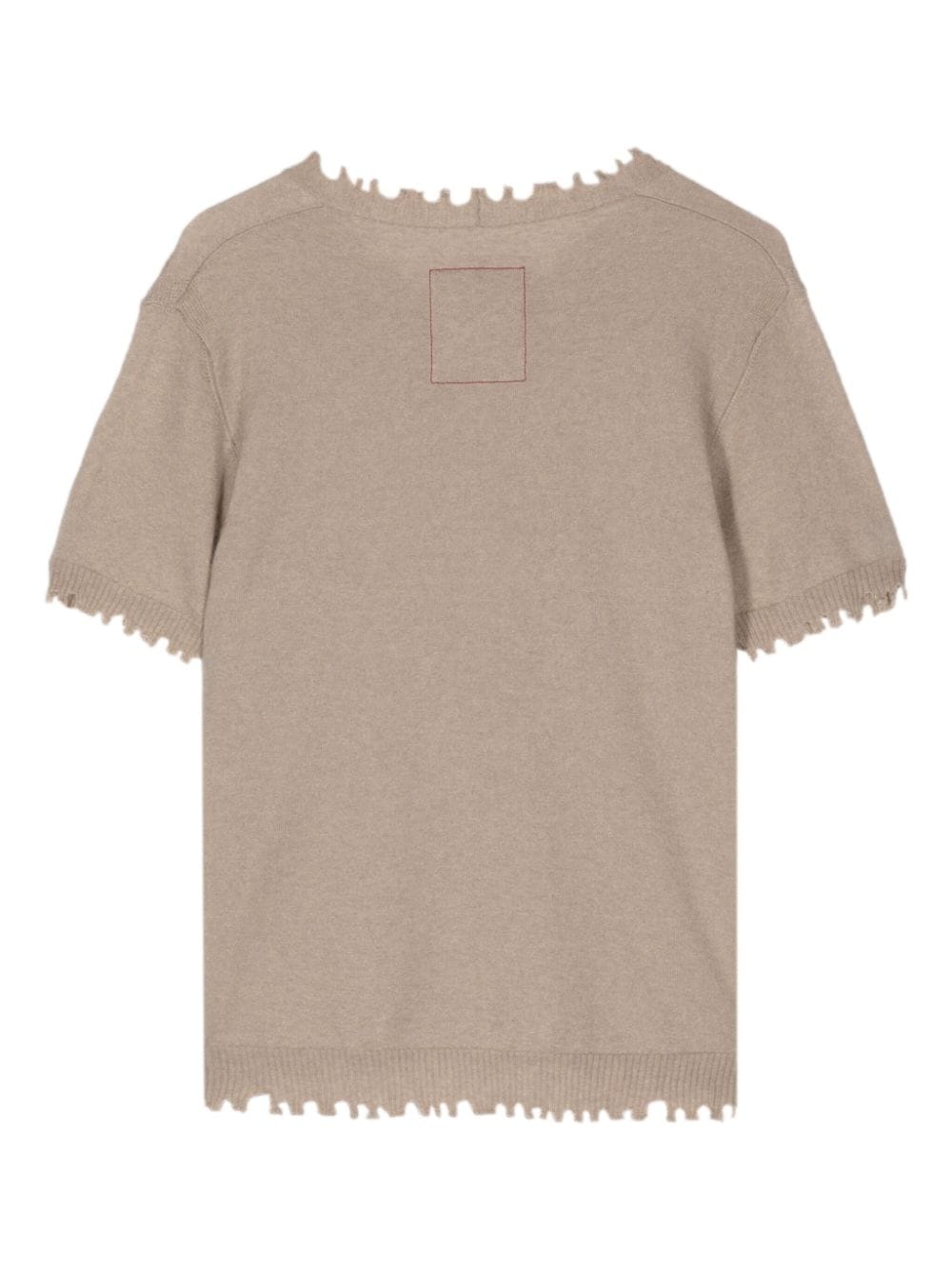 Shop Uma Wang Raw-cut Knitted T-shirt In Neutrals