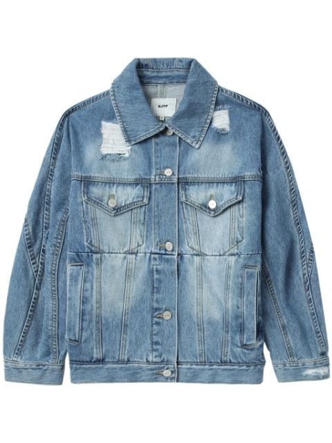 SJYP veste en jean à effet usé