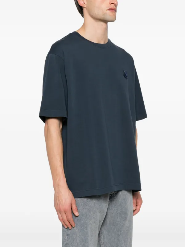 Maison Kitsuné Fox-motif Cotton T-shirt | Blue | FARFETCH
