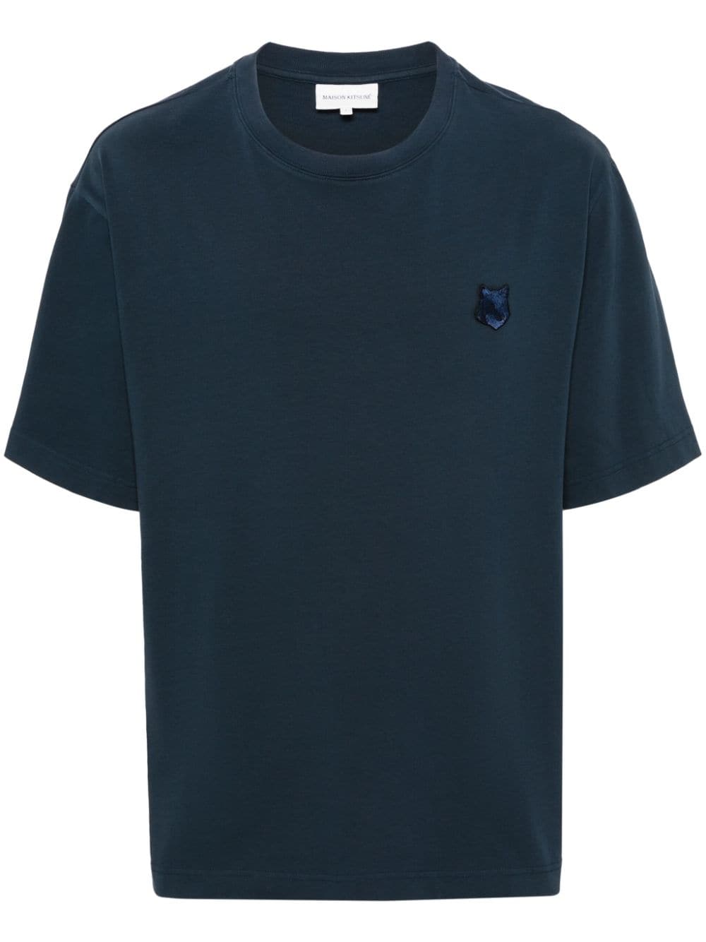 Maison Kitsuné Katoenen T-shirt met vossen-patroon Blauw