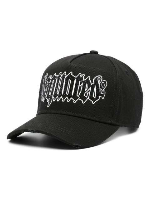 DSQUARED2 rhinestone-logo print cap