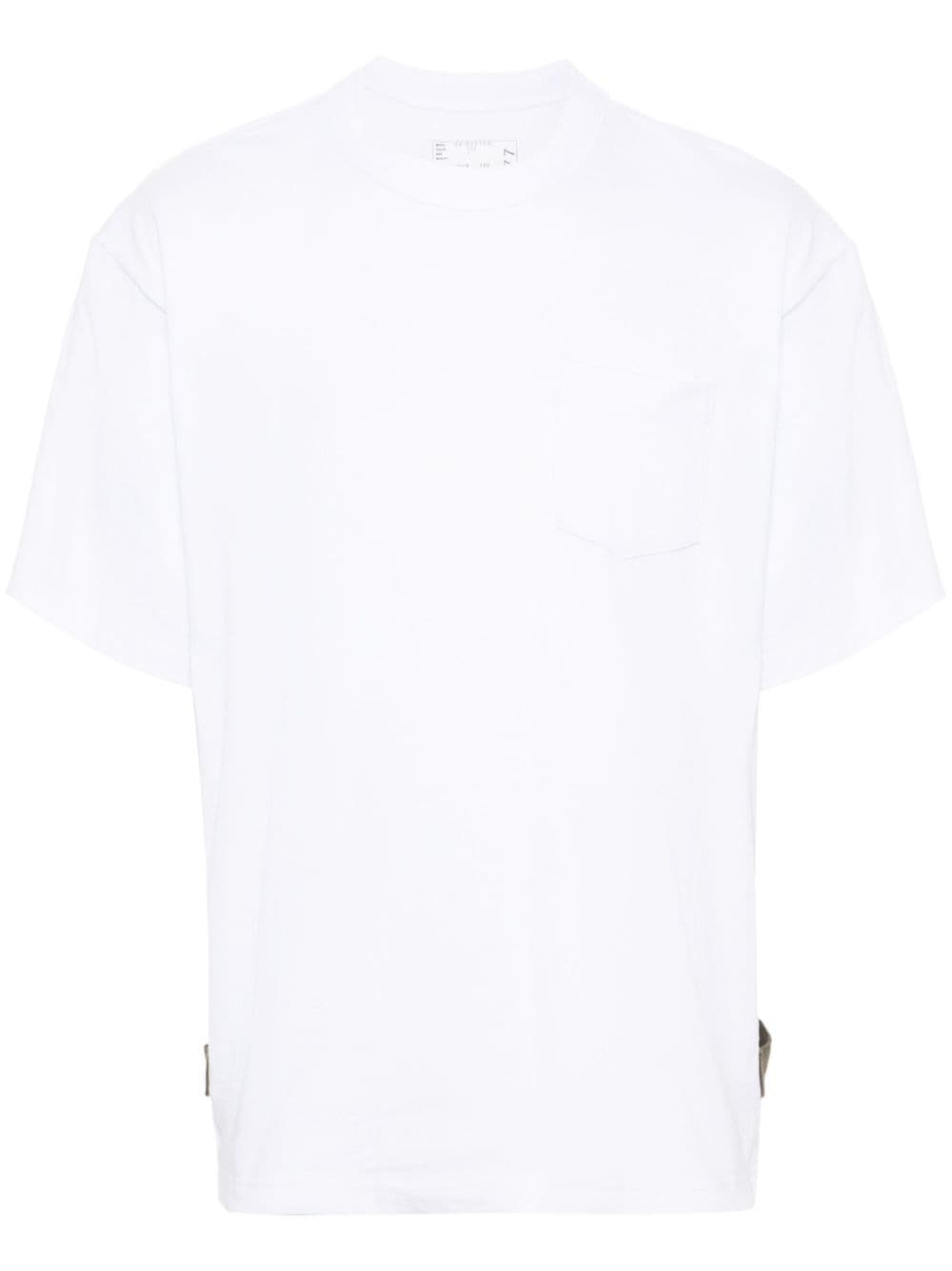 Sacai Side-slit Cotton T-shirt In White
