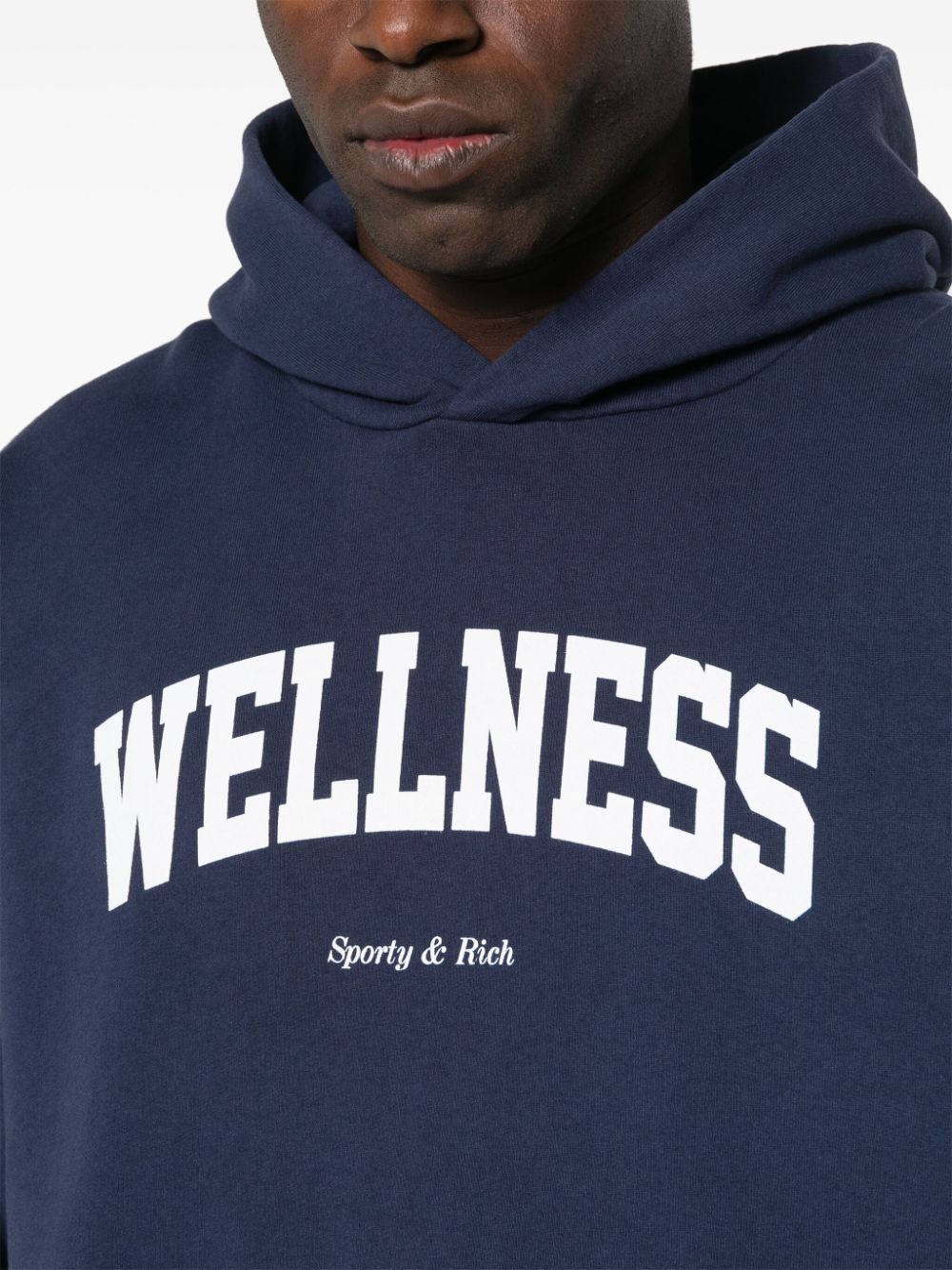 Shop Sporty And Rich Welness Cotton Hoodie In Blue