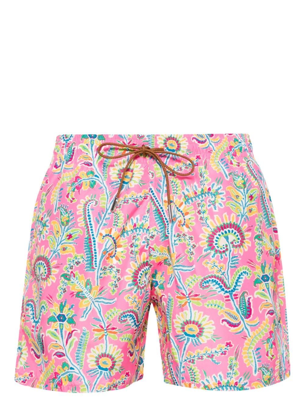 Shop Etro Floral-print Swim Shorts In Pink