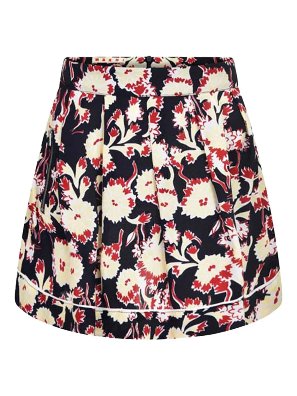 Marni Kids pleated floral skirt - Nero