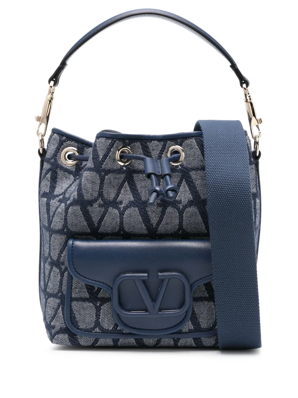 Valentino Garavani Toile Iconographe denim shopper Blauw