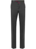 Kiton logo-patch wool trousers - Grey