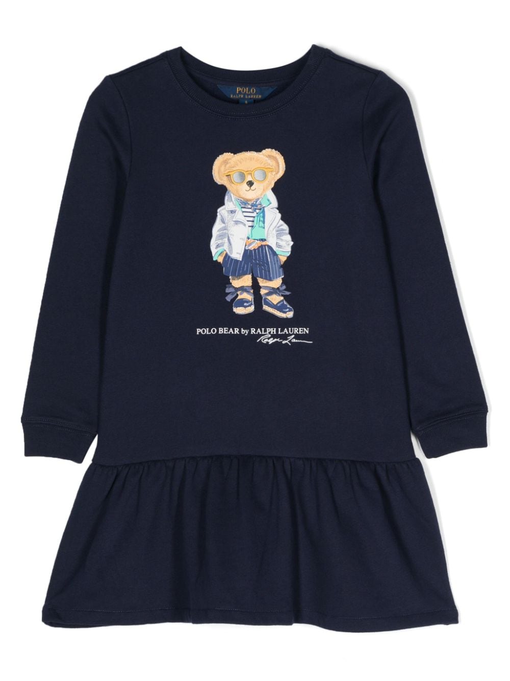 Image 1 of Ralph Lauren Kids robe en coton à motif Polo Bear