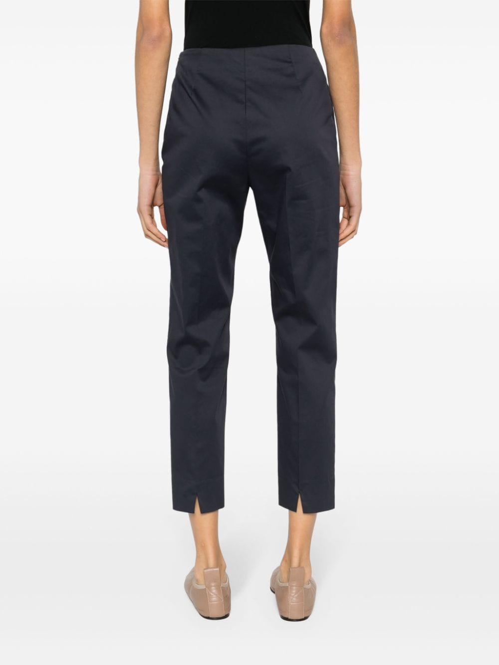 Shop Peserico Dart-detailing Trousers In Blue