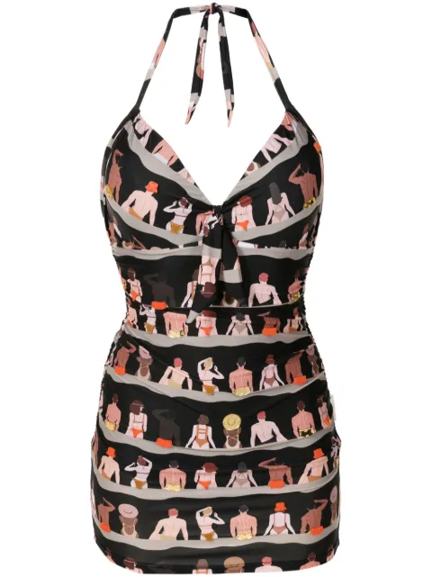 Amir Slama traje de baño con estampado gráfico