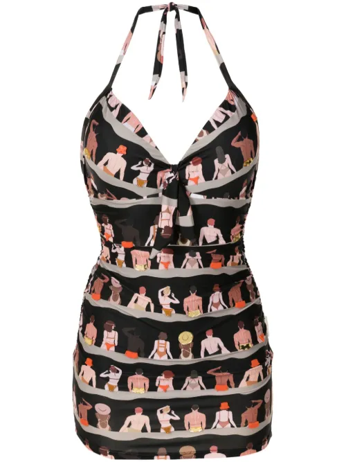 Maillot de bain à imprimé graphique - Amir Slama - Modalova