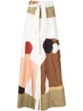 Amir Slama graphic-print cotton palazzo pants - Neutrals