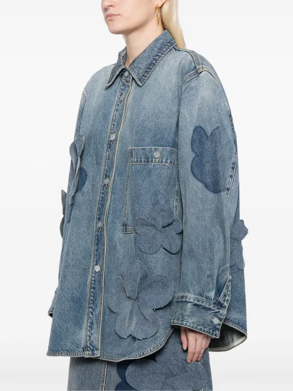 JNBY Oversized floral-appliqué Denim Jacket | Blue | FARFETCH JNBY Oversized floral-appliqué Denim Jacket | Blue | FARFETCH