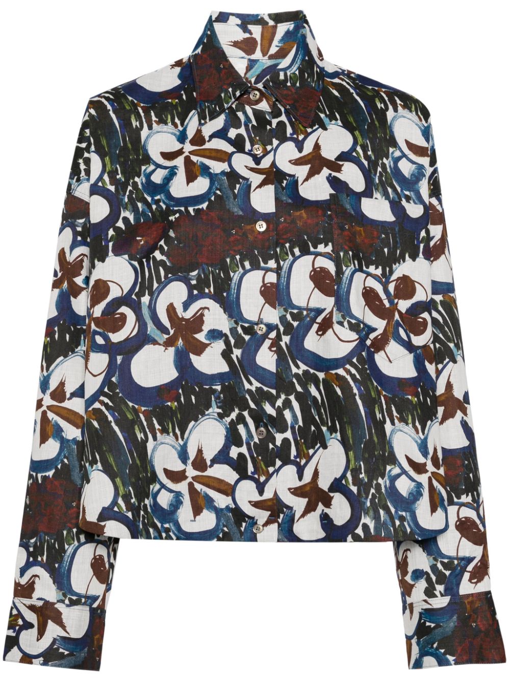 JNBY oversized floral-print blouse - Blu