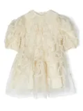 jnby by JNBY floral-embroidered tulle dress - Yellow