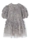 jnby by JNBY floral-embroidered tulle dress - Grey