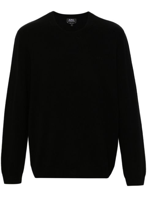 A.P.C. embroidered-logo virgin wool jumper Men