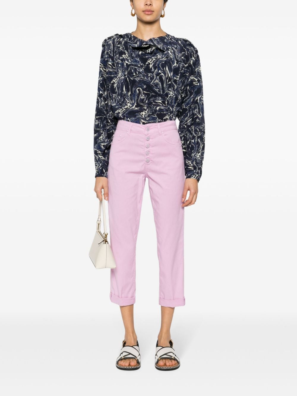 DONDUP Koons cropped straight broek Roze