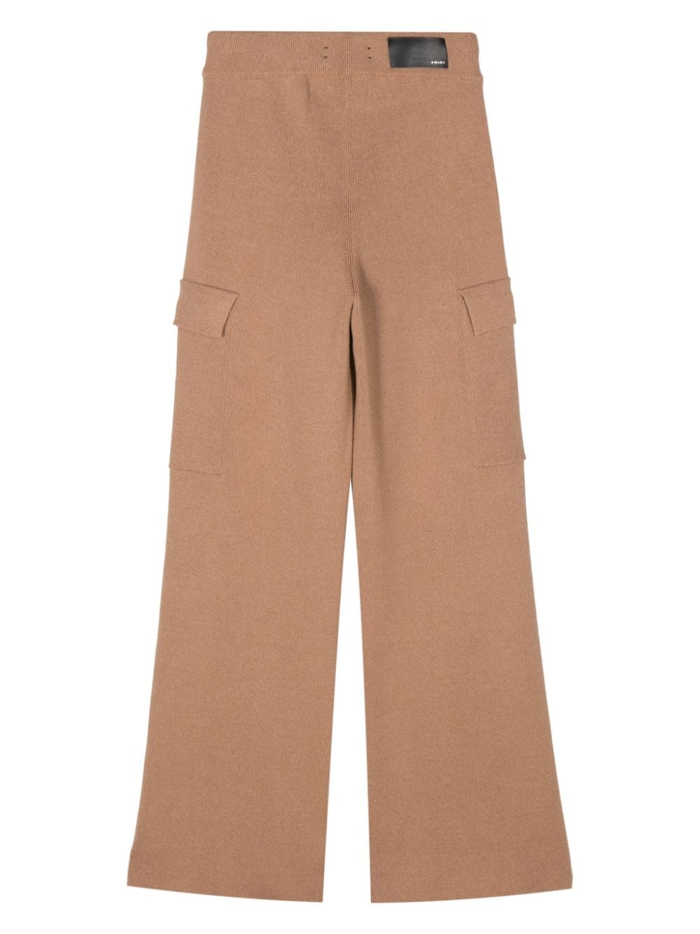 Shop Amiri Logo-embroidered Ribbed Trousers In Brown