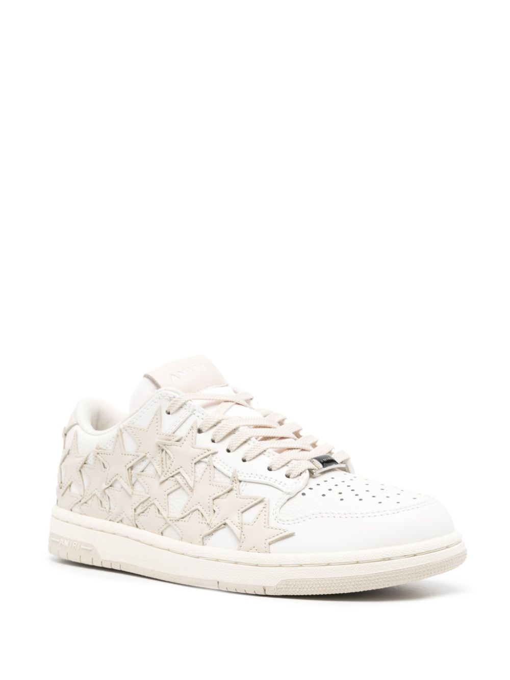 Shop Amiri Stars Leather Sneakers In White